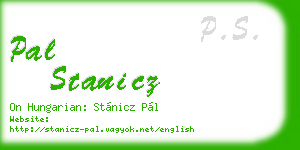 pal stanicz business card